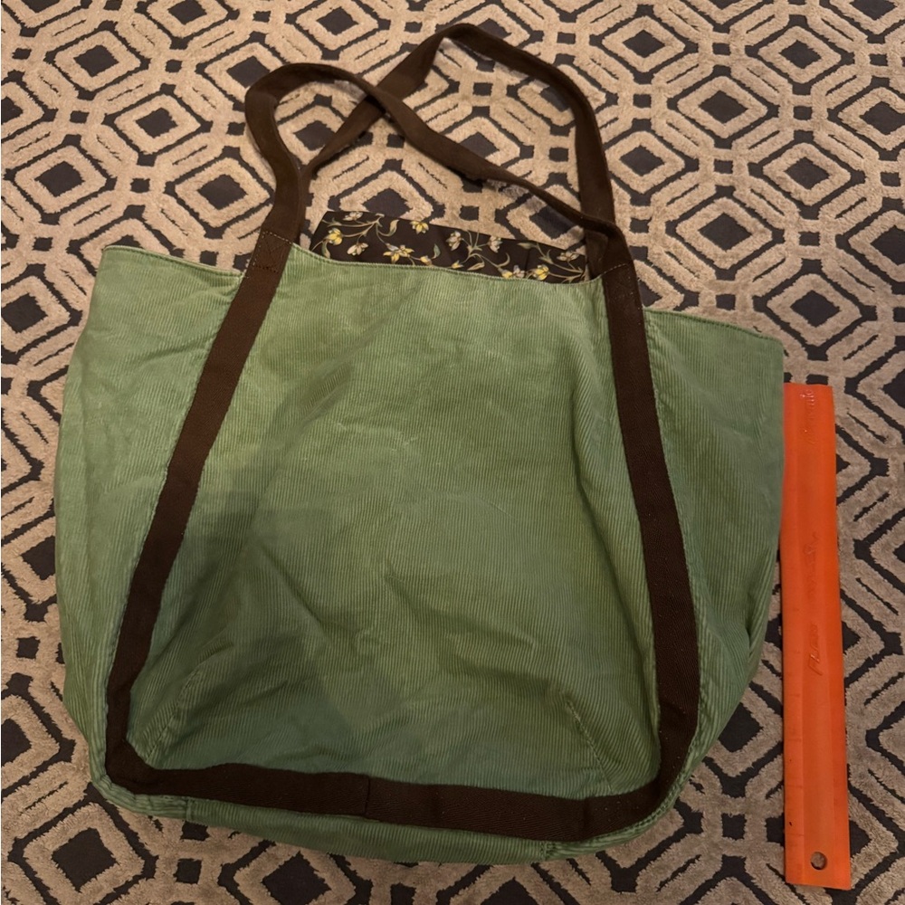 Old Navy Green and Brown Tote Bag